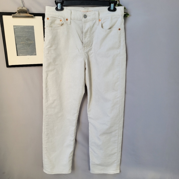 Levi's Wedgie Straight Corduroy Pants Ivory 29 - Picture 1 of 13